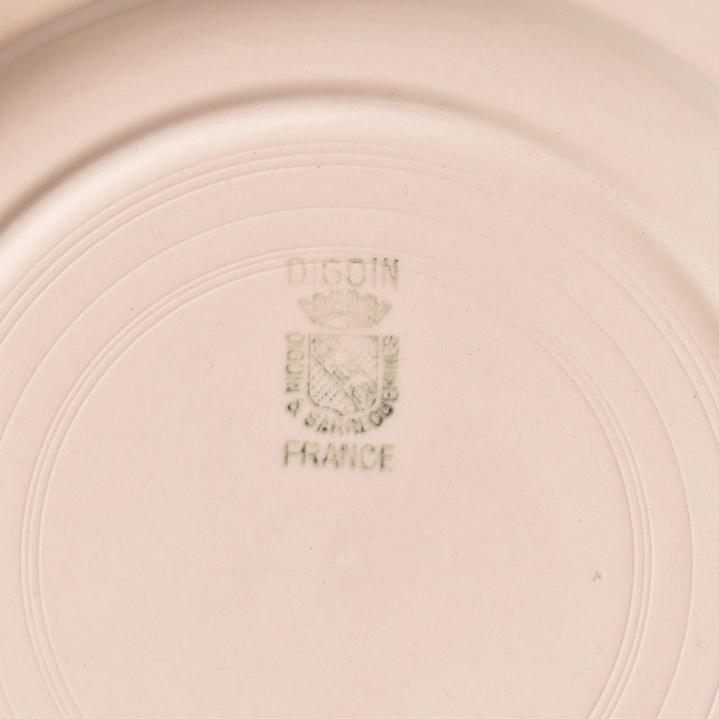 Vintage Plate Digoin & Sarreguemines Dodecagon Pink B