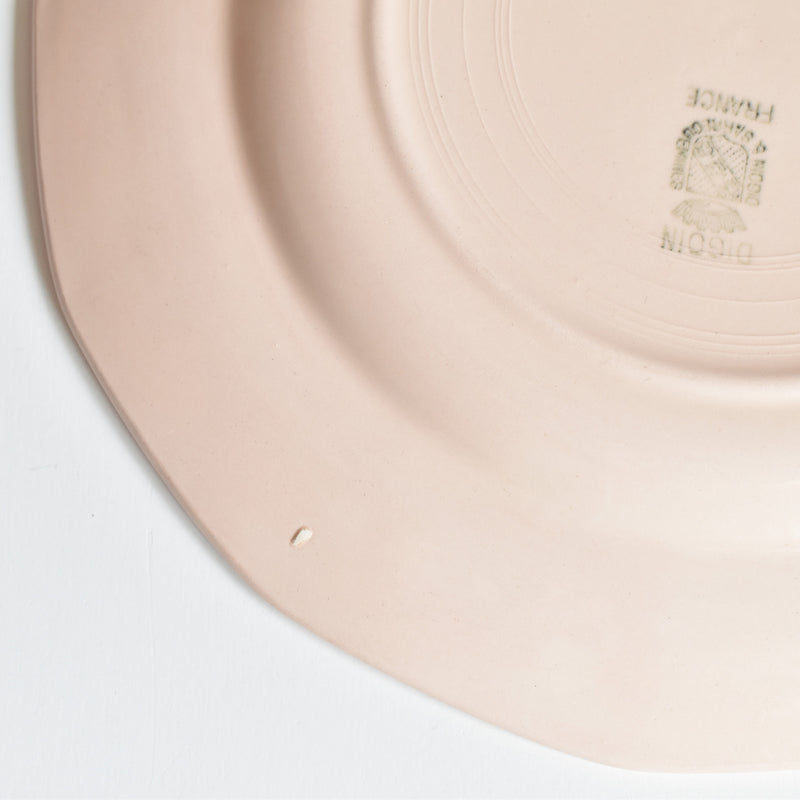 Vintage Plate Digoin & Sarreguemines Dodecagon Pink B
