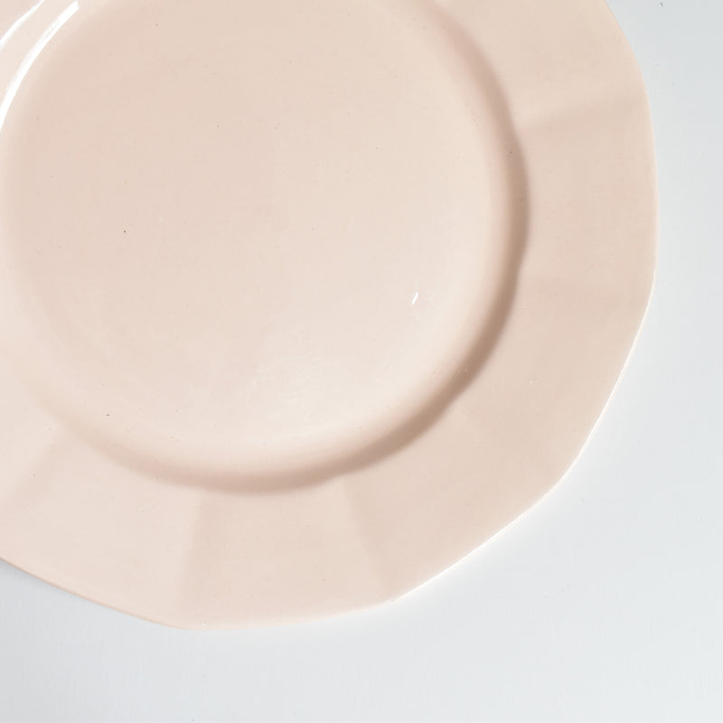 Vintage Plate Digoin & Sarreguemines Dodecagon Pink B