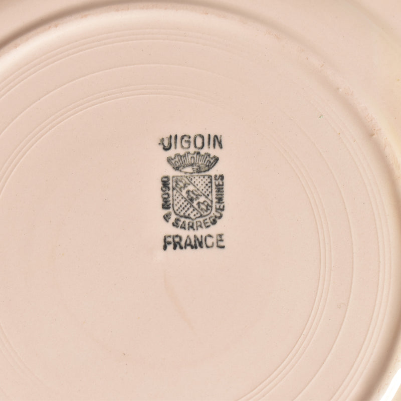 Vintage Plate Digoin & Sarreguemines Dodecagon Pink C
