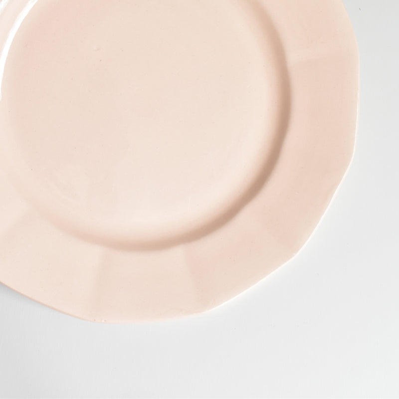 Vintage Plate Digoin & Sarreguemines Dodecagon Pink E