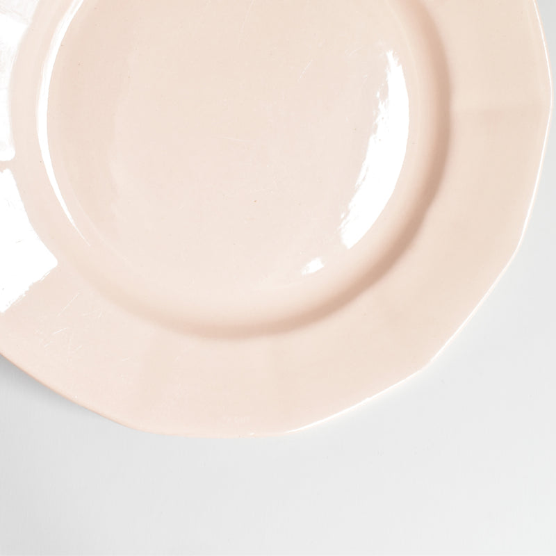 Vintage Plate Digoin & Sarreguemines Dodecagon Pink E
