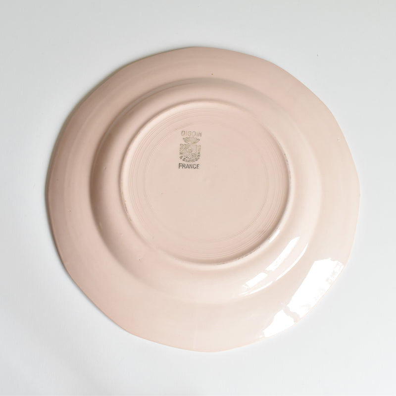 Vintage Digoin & Sarreguemines Octagonal Plate, Pink F