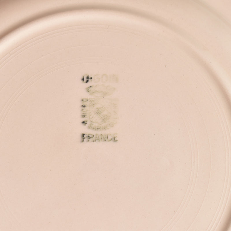 Vintage Plate Digoin & Sarreguemines Dodécagone Pink H