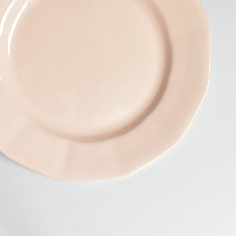 Vintage Plate Digoin & Sarreguemines Dodécagone Pink H