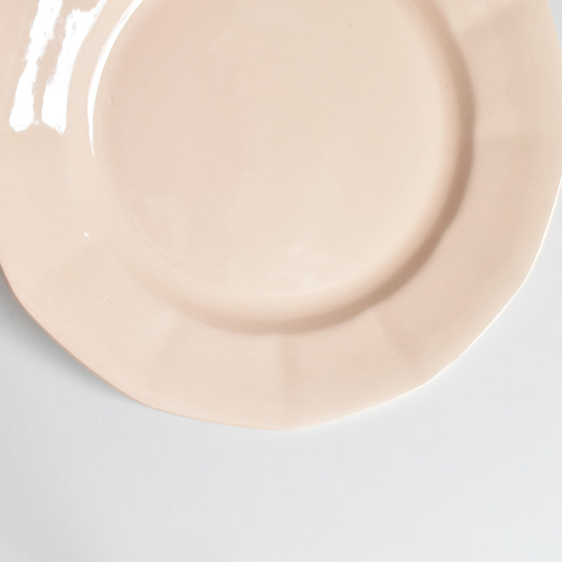 Vintage Plate Digoin & Sarreguemines Dodécagone Pink H