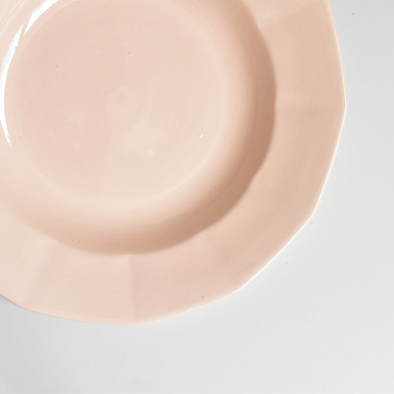 Vintage Deep Plate Digoin & Sarreguemines Dodecagon Pink A