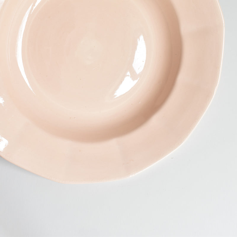 Vintage Deep Plate Digoin & Sarreguemines Dodecagon Pink A