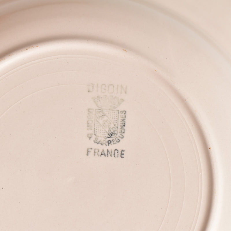 Vintage Deep Plate, Digoin & Sarreguemines, Dodecagon, Pink B