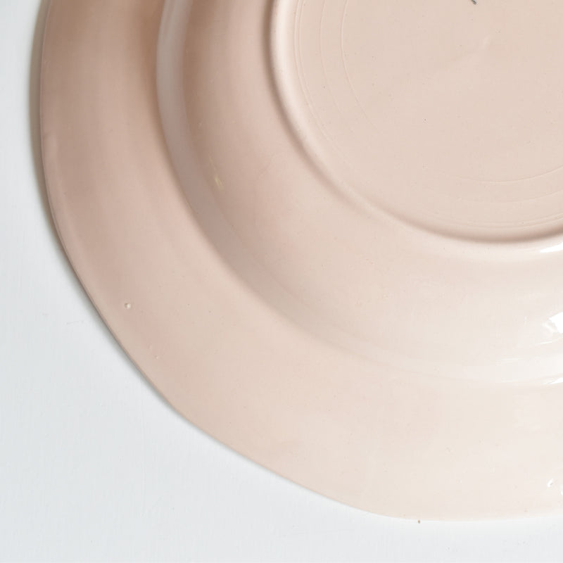 Vintage Deep Plate, Digoin & Sarreguemines, Dodecagon, Pink B