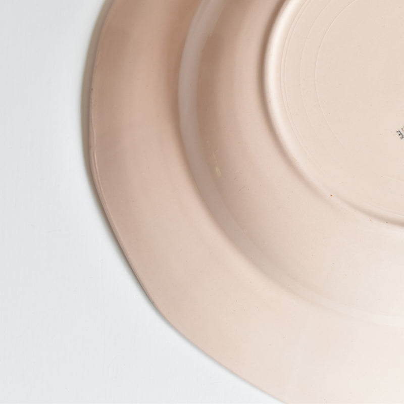 Vintage Deep Plate, Digoin & Sarreguemines, Dodecagon, Pink B