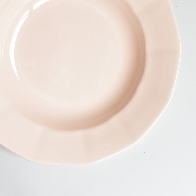 Vintage Deep Plate, Digoin & Sarreguemines, Dodecagon, Pink B