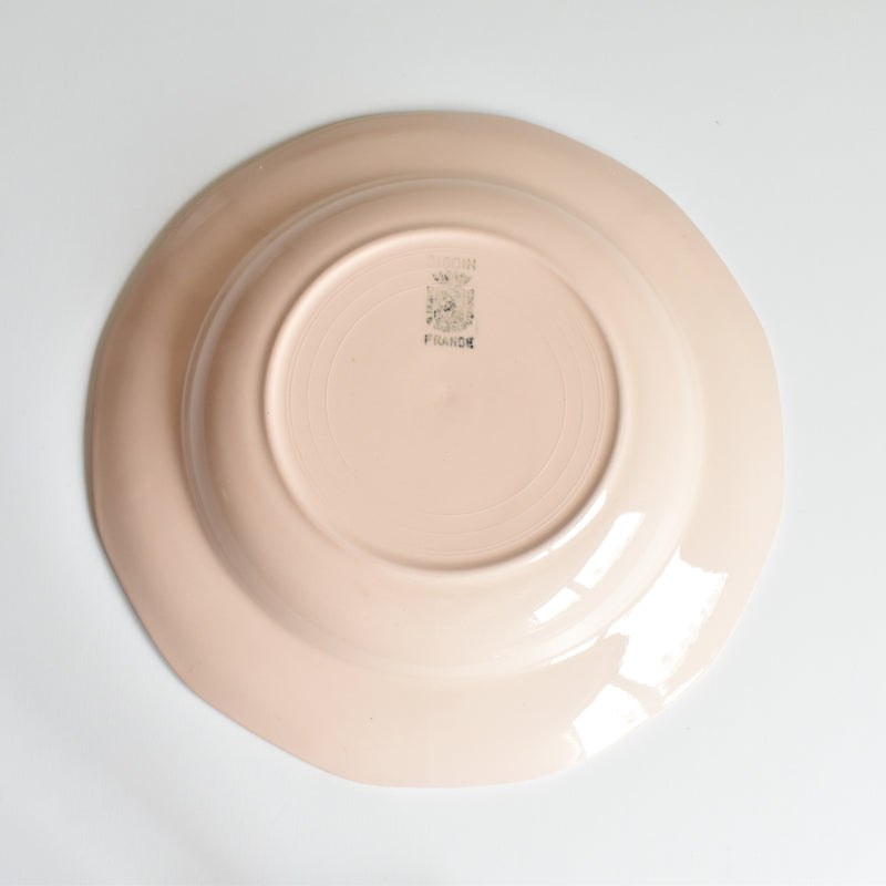 Vintage Deep Dish Digoin & Sarreguemines Dodecagon Pink C