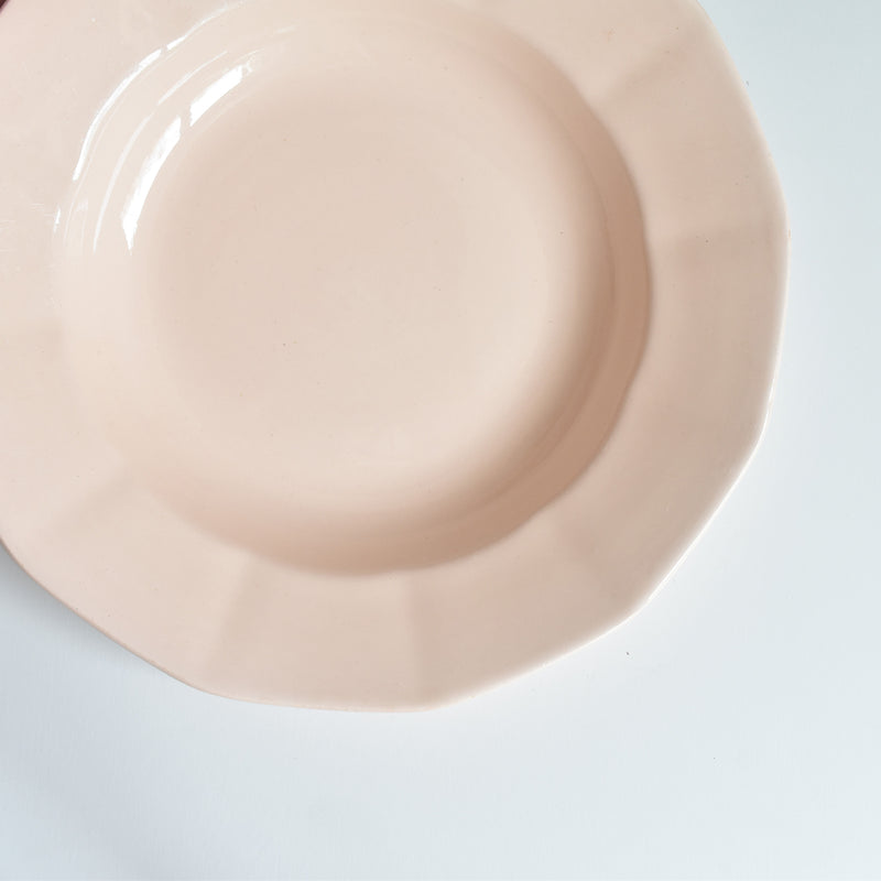 Vintage Deep Dish Digoin & Sarreguemines Dodecagon Pink C