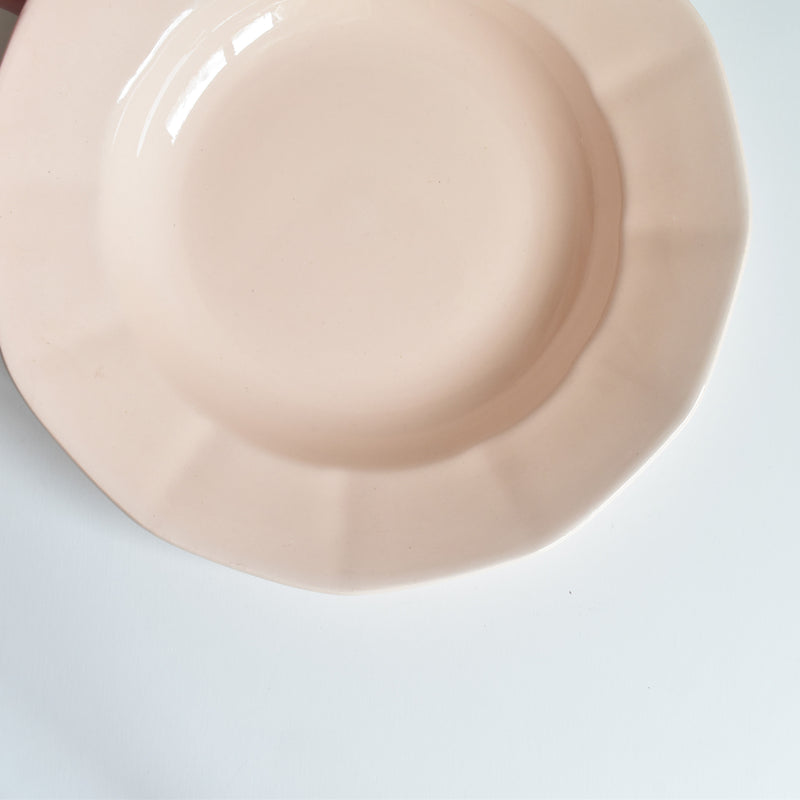 Vintage Deep Dish Digoin & Sarreguemines Dodecagon Pink C
