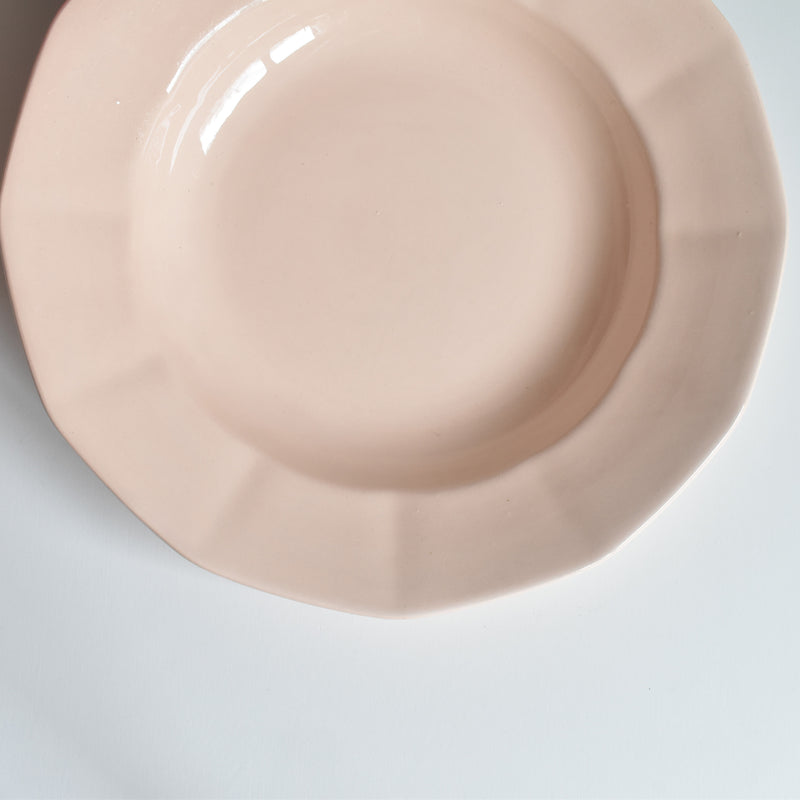 Vintage Digoin & Sarreguemines Dodecagon Deep Plate, Pink D