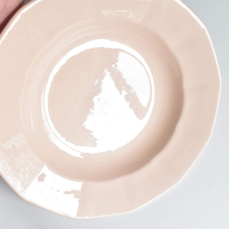 Vintage Digoin & Sarreguemines Dodecagon Deep Plate, Pink D