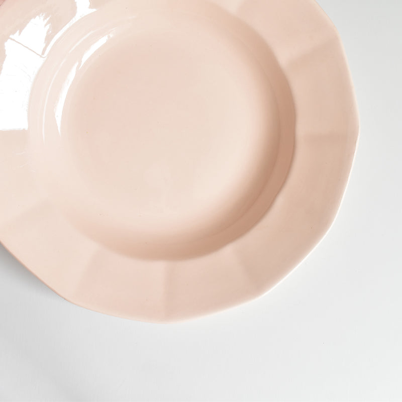 Vintage Deep Dish, Digoin & Sarreguemines, Dodecagon, Pink, F