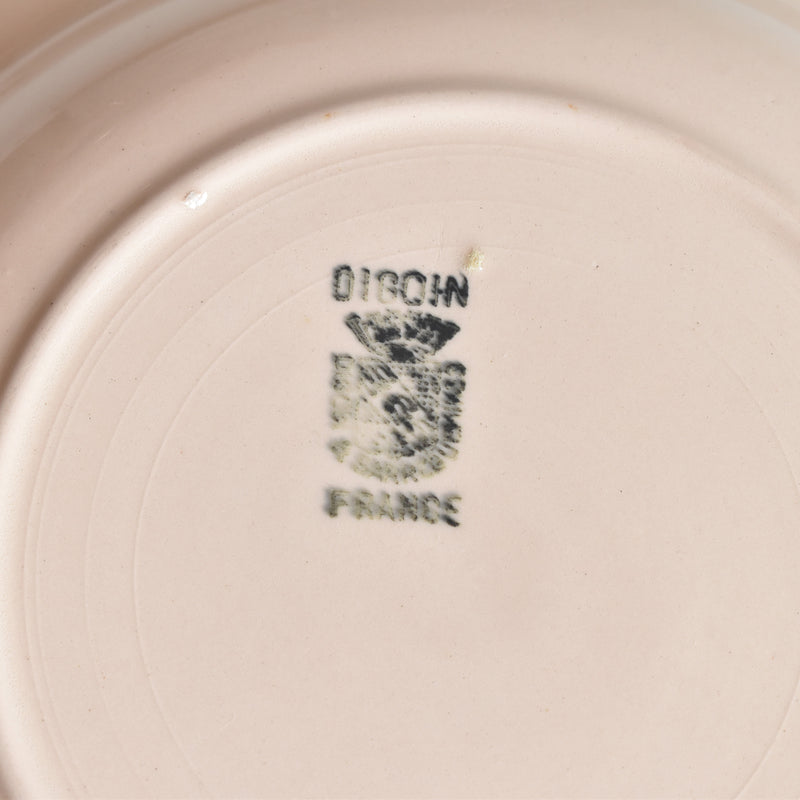 Vintage Deep Plate, Digoin & Sarreguemines, Dodecagon, Pink, H