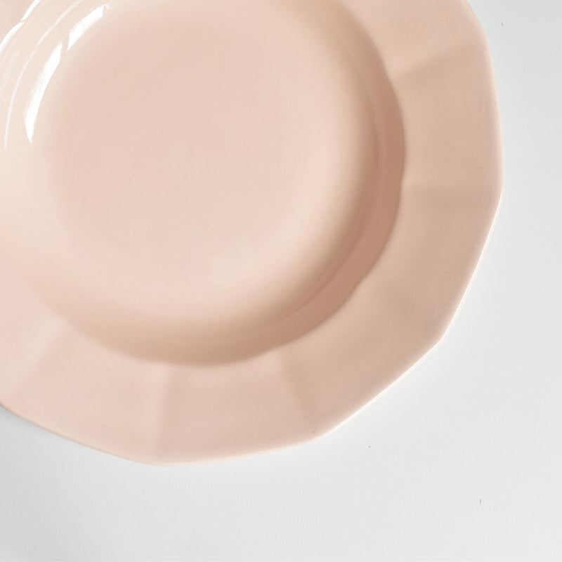 Vintage Deep Plate, Digoin & Sarreguemines, Dodecagon, Pink, H