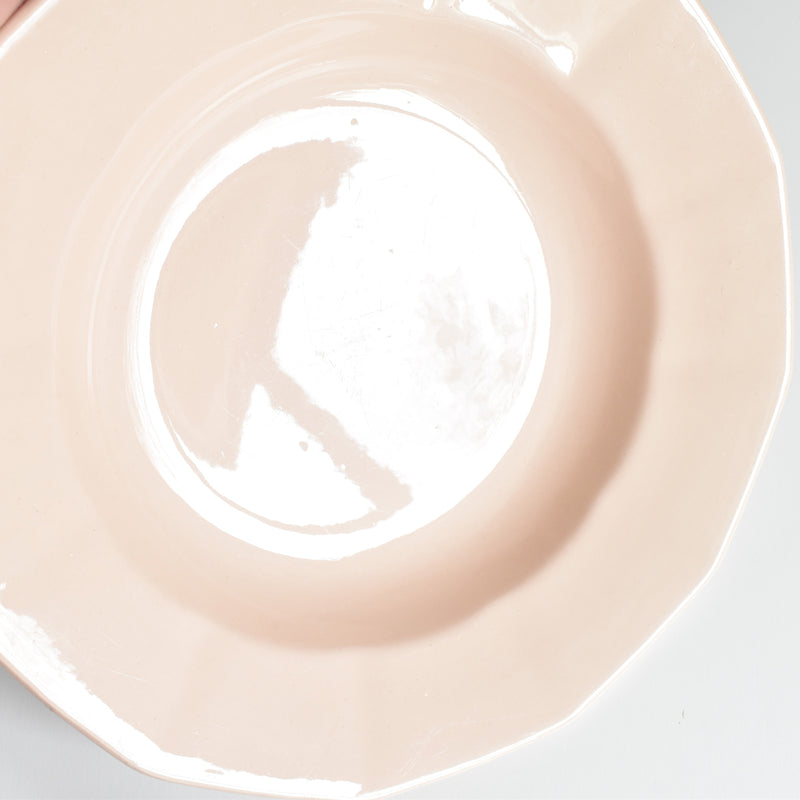 Vintage Deep Plate, Digoin & Sarreguemines, Dodecagon, Pink, H