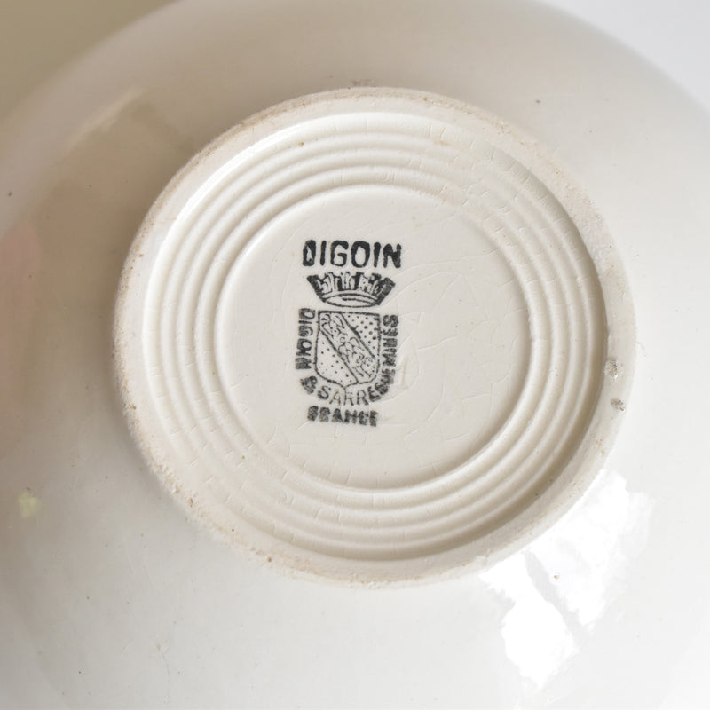 Vintage Digoin & Sarreguemines Sugar Pot, Cream