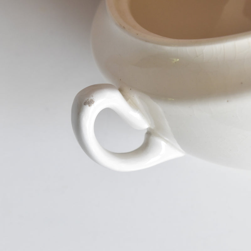 Vintage Digoin & Sarreguemines Sugar Pot, Cream