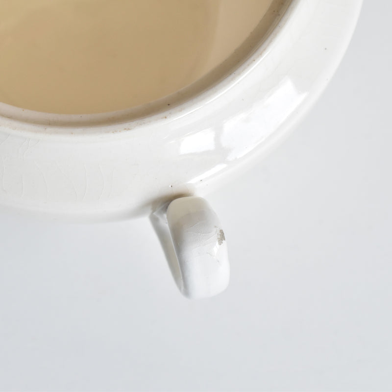 Vintage Digoin & Sarreguemines Sugar Pot, Cream