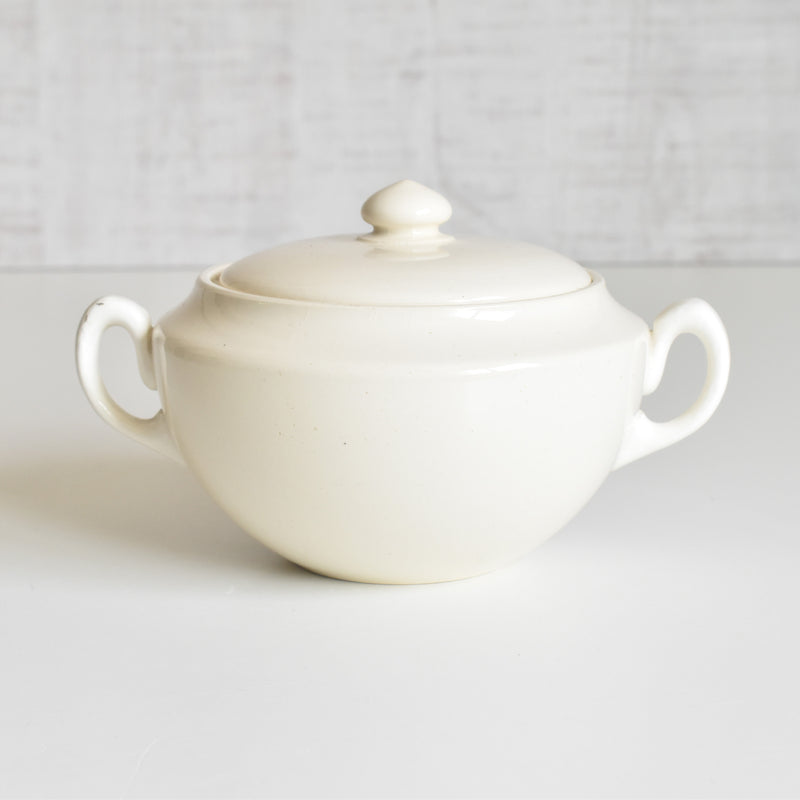 Vintage Digoin & Sarreguemines Sugar Pot, Cream