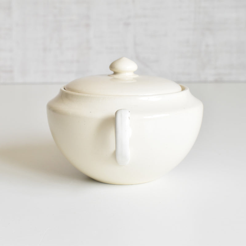 Vintage Digoin & Sarreguemines Sugar Pot, Cream