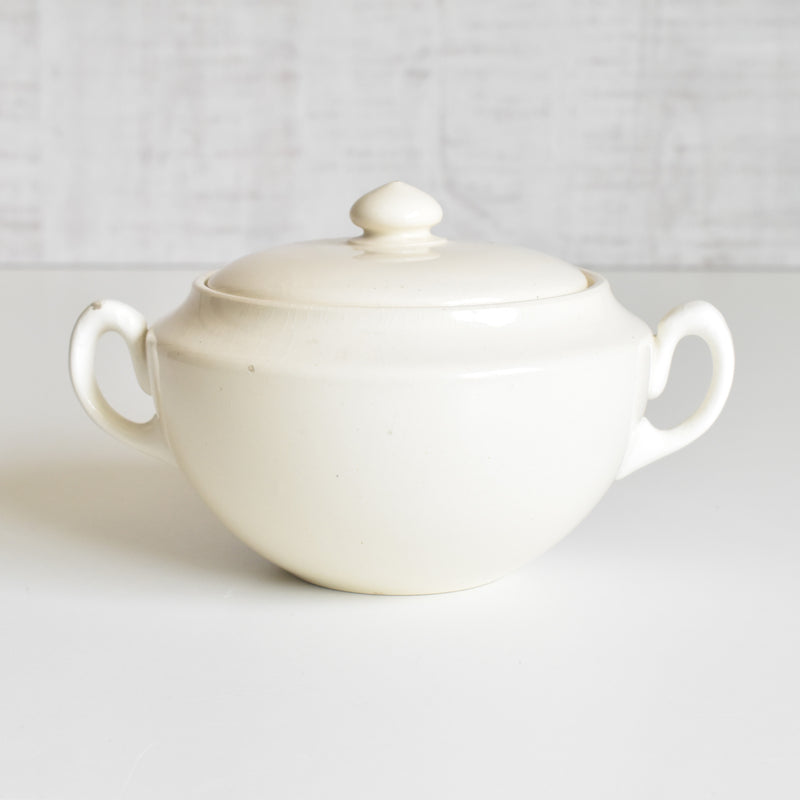 Vintage Digoin & Sarreguemines Sugar Pot, Cream