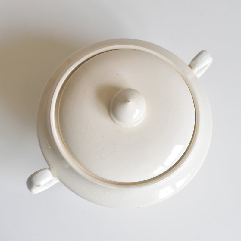 Vintage Digoin & Sarreguemines Sugar Pot, Cream