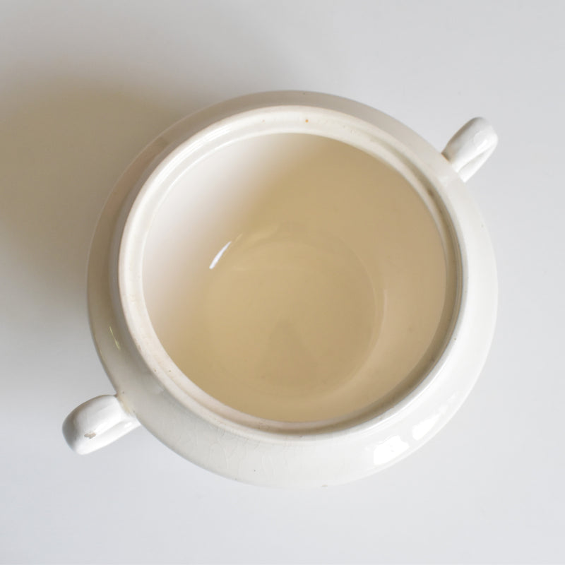 Vintage Digoin & Sarreguemines Sugar Pot, Cream