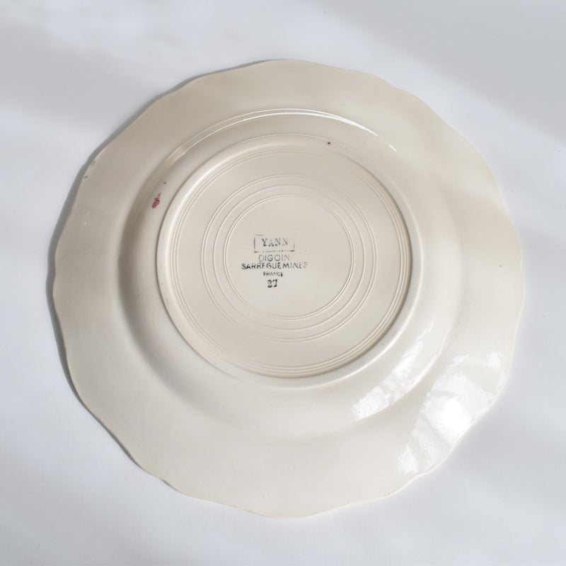 Vintage Plate Digoin & Sarreguemines Yann D