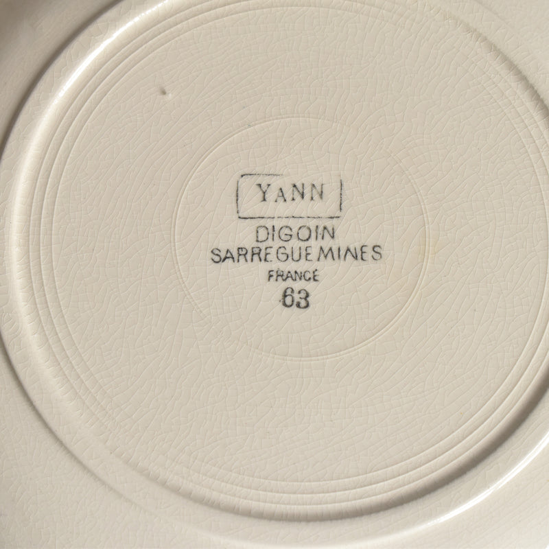 Vintage Deep Plate Digoin & Sarreguemines Yann