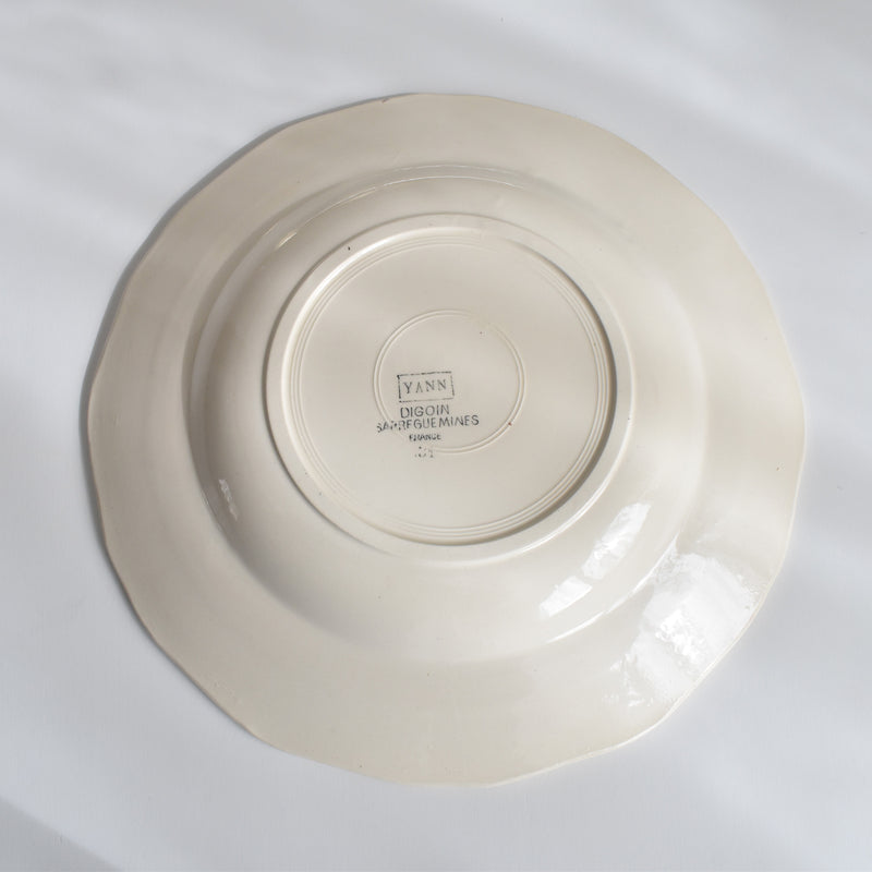 Vintage Deep Plate Digoin & Sarreguemines Yann (Yan) A