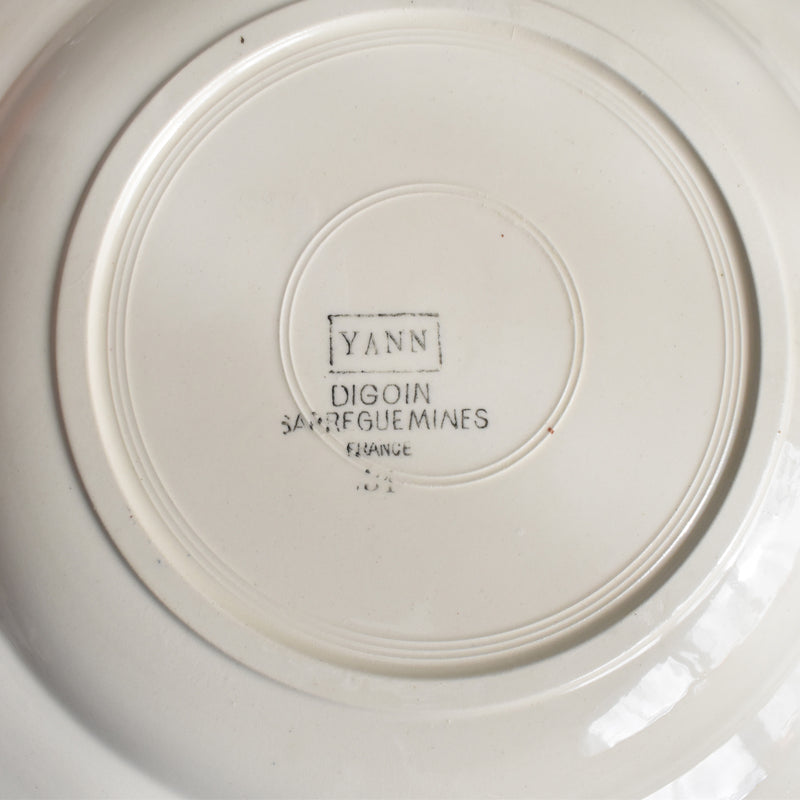 Vintage Deep Plate Digoin & Sarreguemines Yann (Yan) A