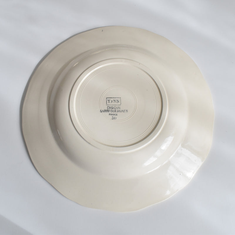 Vintage Deep Plate Digoin & Sarreguemines Yann