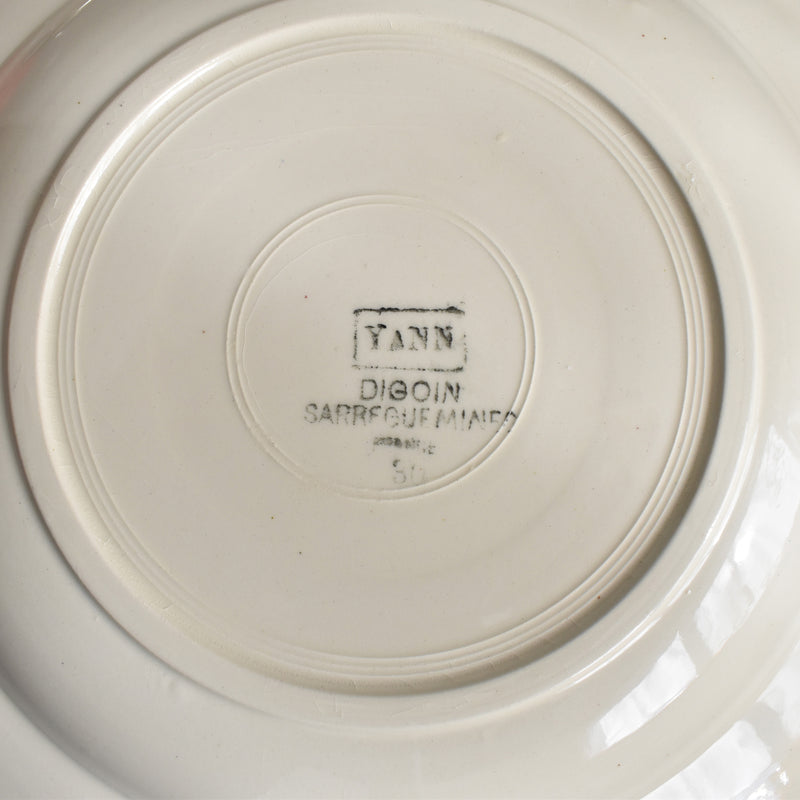 Vintage Deep Plate Digoin & Sarreguemines Yann