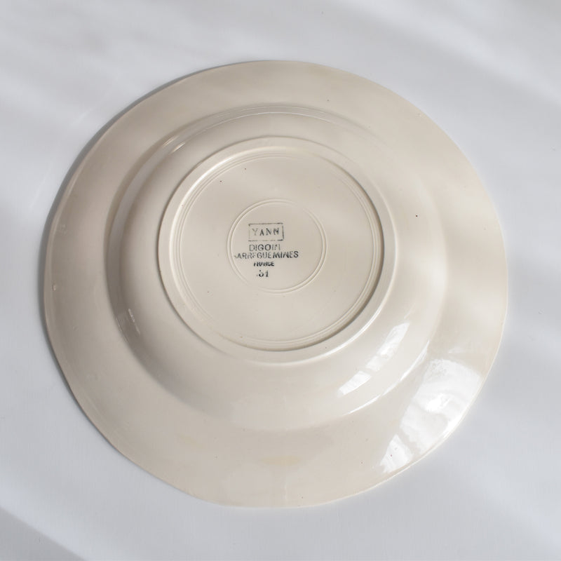 Vintage Deep Plate Digoin & Sarreguemines Yann