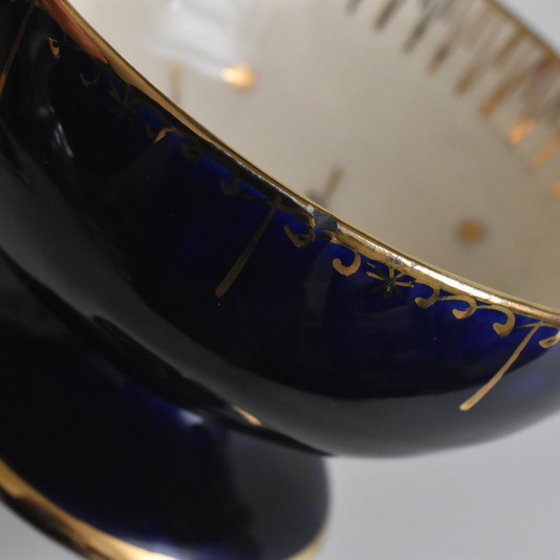 ヴィンテージチョコレートカップ＆ソーサー A.Dressinval ア.ドラサンヴァル ダークブルー B