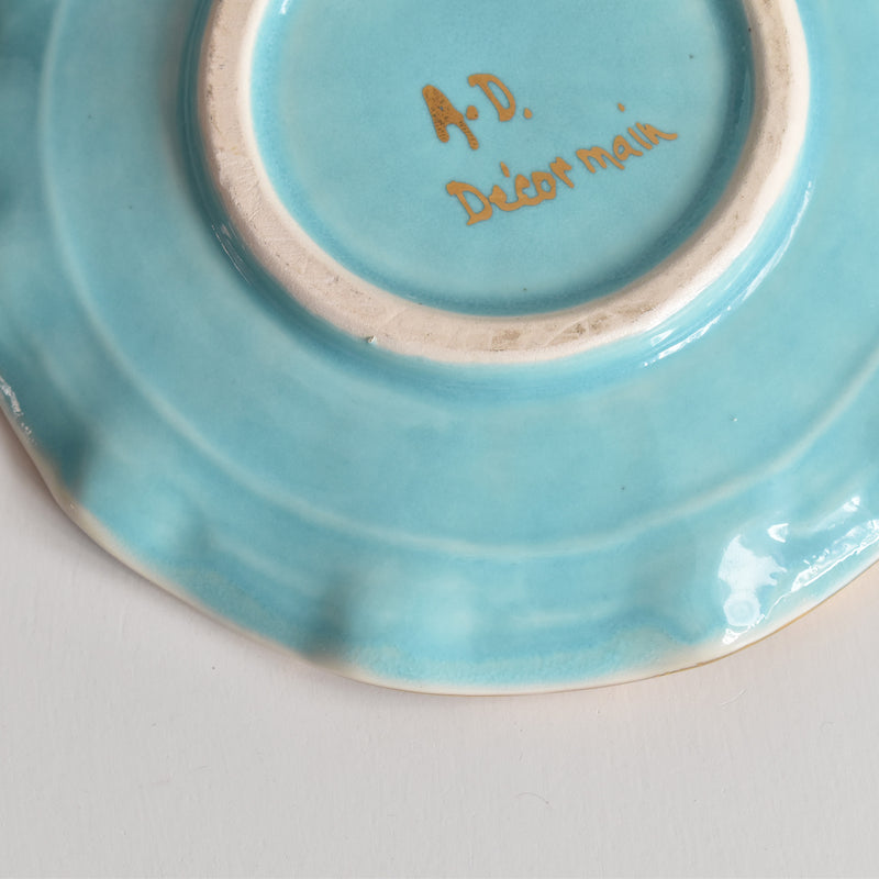 ヴィンテージコーヒーカップ＆ソーサー A.Dressinval ア.ドラサンヴァル ライトブルー