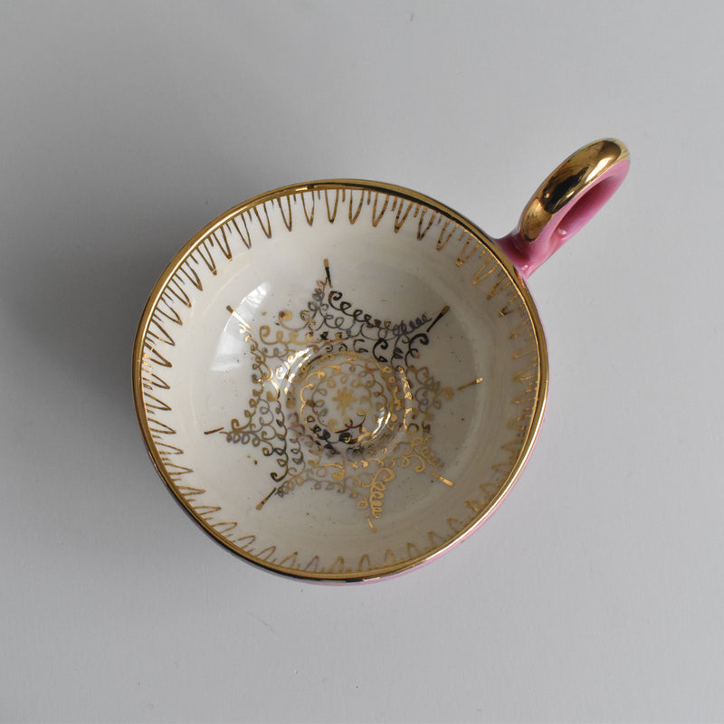 ヴィンテージコーヒーカップ＆ソーサー A.Dressinval ア.ドラサンヴァル ピンク