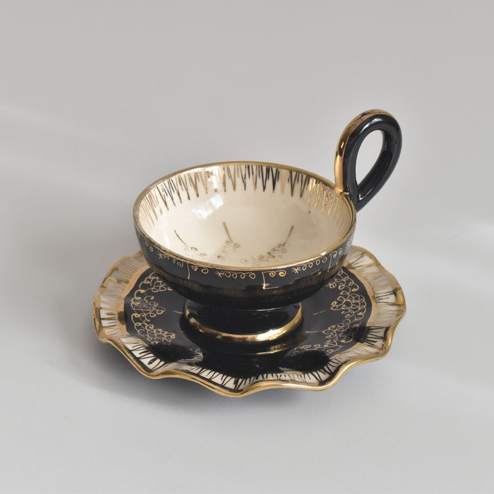 ヴィンテージコーヒーカップ＆ソーサー A.Dressinval ア.ドラサンヴァル ブラック