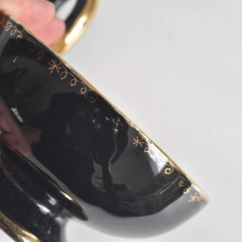 ヴィンテージコーヒーカップ＆ソーサー A.Dressinval ア.ドラサンヴァル ブラック