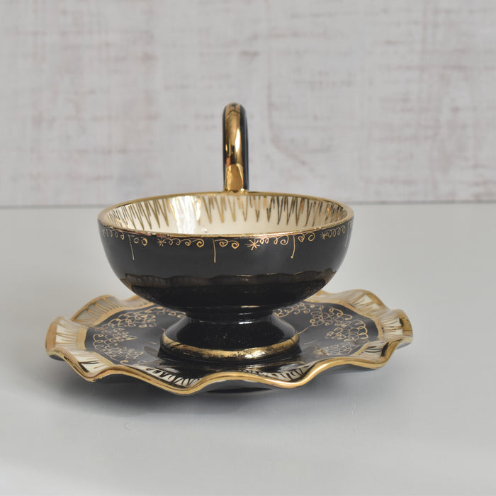 ヴィンテージコーヒーカップ＆ソーサー A.Dressinval ア.ドラサンヴァル ブラック