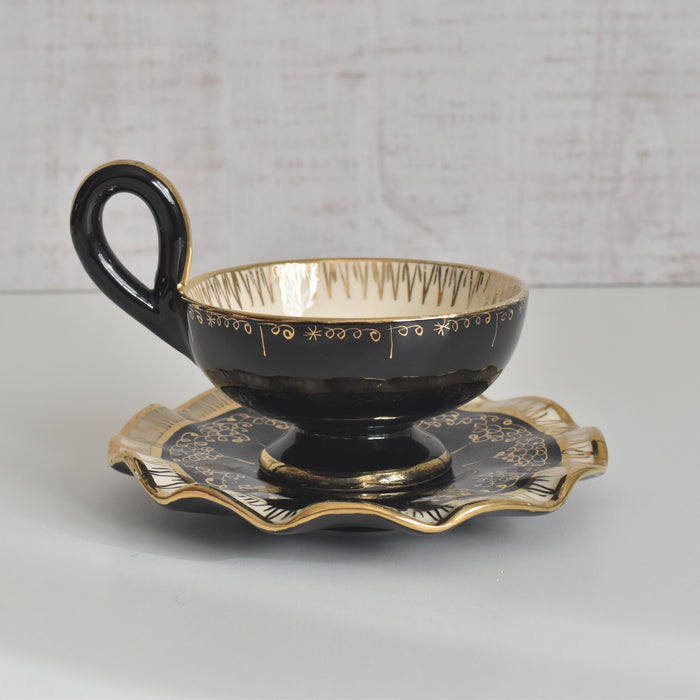 ヴィンテージコーヒーカップ＆ソーサー A.Dressinval ア.ドラサンヴァル ブラック