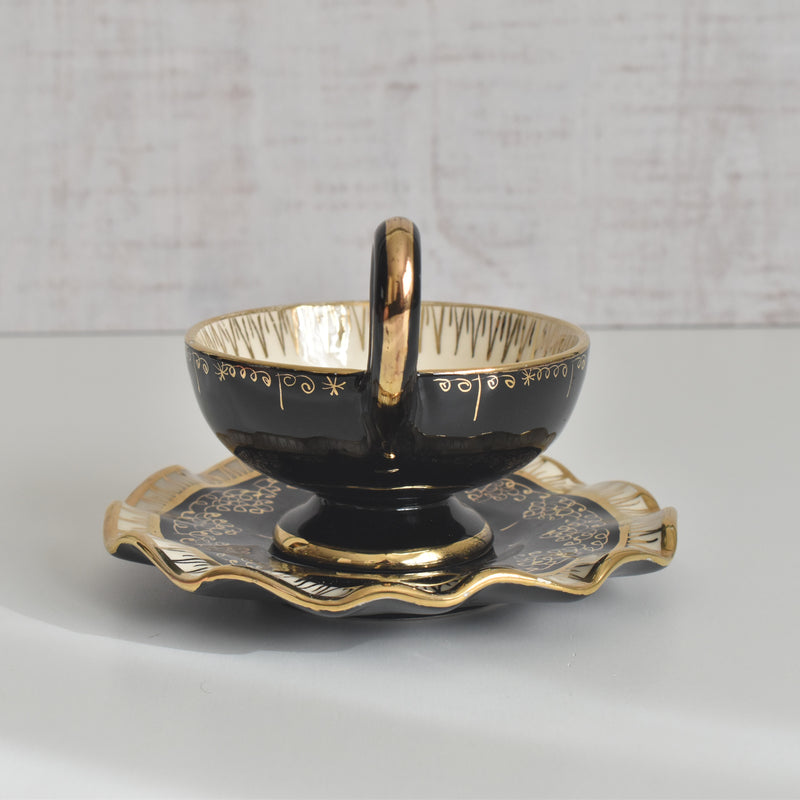 ヴィンテージコーヒーカップ＆ソーサー A.Dressinval ア.ドラサンヴァル ブラック