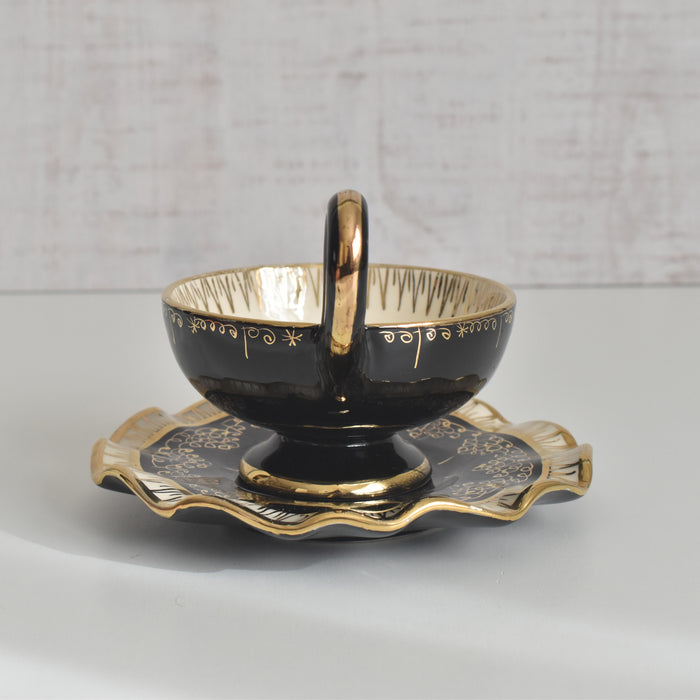 ヴィンテージコーヒーカップ＆ソーサー A.Dressinval ア.ドラサンヴァル ブラック