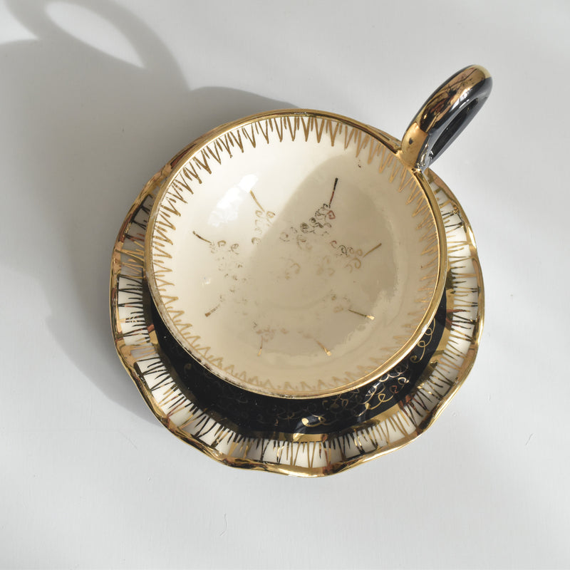 ヴィンテージコーヒーカップ＆ソーサー A.Dressinval ア.ドラサンヴァル ブラック